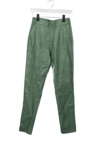 Дамски кожен панталон Heart Mind, Размер XS, Цвят Зелен, Цена 96,00 лв.