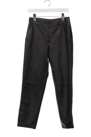 Дамски кожен панталон Massimo Dutti, Размер XS, Цвят Черен, Цена 296,07 лв.