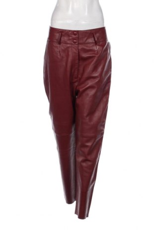 Дамски кожен панталон Tara Jarmon, Размер L, Цвят Червен, Цена 174,27 лв.