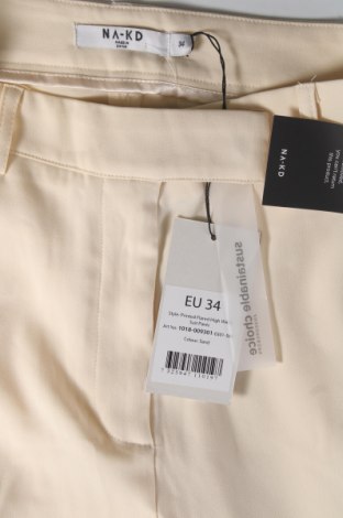 Дамски панталон NA-KD, Размер XS, Цвят Екрю, Цена 23,25 лв.