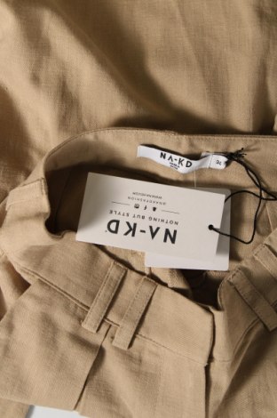 Γυναικείο παντελόνι NA-KD, Μέγεθος XS, Χρώμα  Μπέζ, Τιμή 47,94 €
