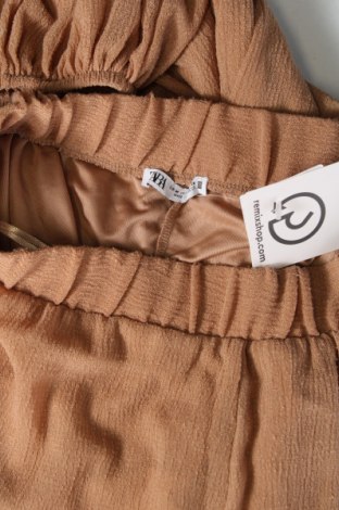 Дамски панталон Zara, Размер M, Цвят Бежов, Цена 15,39 лв.
