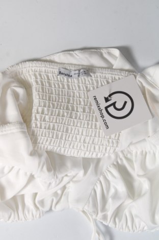 Γυναικείο αμάνικο μπλουζάκι Bershka, Μέγεθος XS, Χρώμα Λευκό, Τιμή 12,63 €