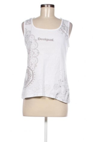 Γυναικείο αμάνικο μπλουζάκι Desigual, Μέγεθος L, Χρώμα Λευκό, Τιμή 8,29 €