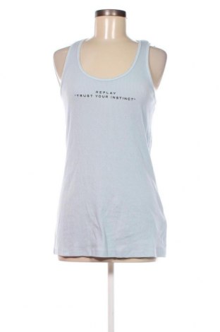 Γυναικείο αμάνικο μπλουζάκι Replay, Μέγεθος L, Χρώμα Μπλέ, Τιμή 22,27 €