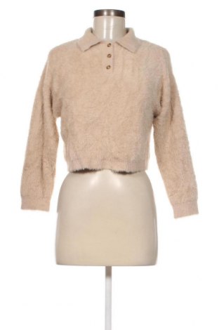 Дамски пуловер Bershka, Размер M, Цвят Бежов, Цена 13,05 лв.
