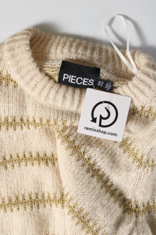 Дамски пуловер Pieces, Размер XS, Цвят Екрю, Цена 21,70 лв.
