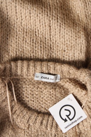 Дамски пуловер Zara Knitwear, Размер S, Цвят Бежов, Цена 8,99 лв.