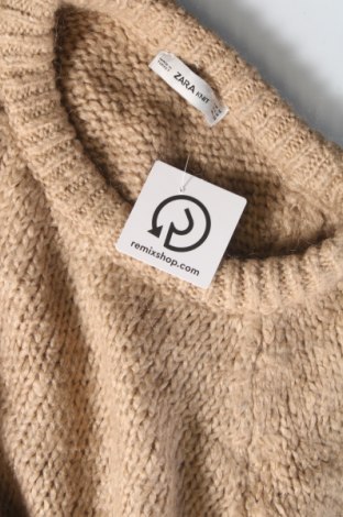 Дамски пуловер Zara Knitwear, Размер M, Цвят Бежов, Цена 8,37 лв.
