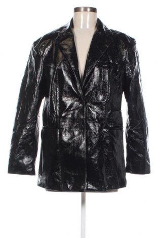 Дамско кожено сако H&M Divided, Размер S, Цвят Черен, Цена 26,40 лв.