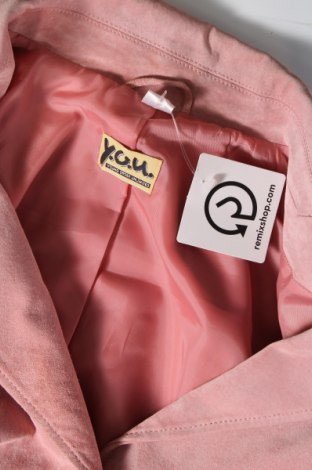 Γυναικείο δερμάτινο σακάκι Y.O.U, Μέγεθος M, Χρώμα Ρόζ , Τιμή 27,22 €