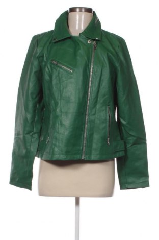 Дамско кожено яке, Размер L, Цвят Зелен, Цена 41,65 лв.