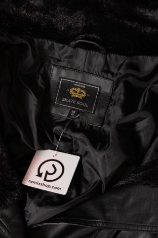 Γυναικείο δερμάτινο μπουφάν Brave Soul, Μέγεθος M, Χρώμα Μαύρο, Τιμή 23,11 €