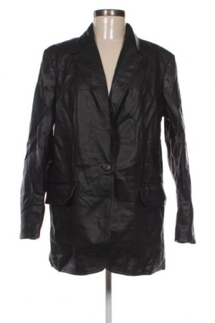 Дамско кожено яке H&M, Размер M, Цвят Черен, Цена 41,65 лв.