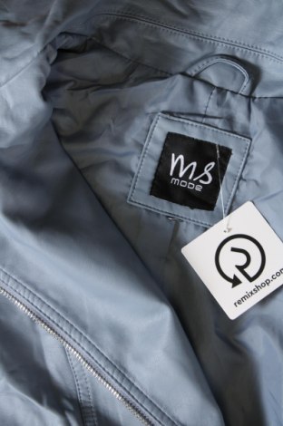 Γυναικείο δερμάτινο μπουφάν Ms Mode, Μέγεθος S, Χρώμα Μπλέ, Τιμή 25,16 €