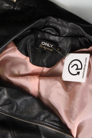 Γυναικείο δερμάτινο μπουφάν ONLY, Μέγεθος XS, Χρώμα Μαύρο, Τιμή 20,97 €