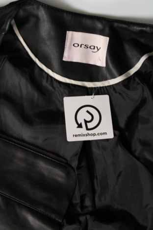 Γυναικείο δερμάτινο μπουφάν Orsay, Μέγεθος S, Χρώμα Μαύρο, Τιμή 25,00 €