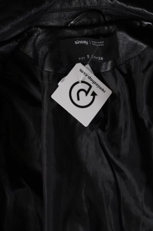 Dámská kožená bunda  Sinsay, Velikost S, Barva Černá, Cena  620,00 Kč
