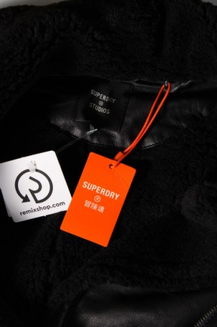 Γυναικείο δερμάτινο μπουφάν Superdry, Μέγεθος XL, Χρώμα Μαύρο, Τιμή 229,38 €