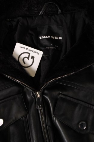 Γυναικείο δερμάτινο μπουφάν Tally Weijl, Μέγεθος M, Χρώμα Μαύρο, Τιμή 28,49 €