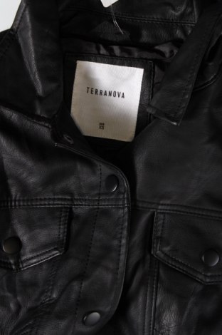 Γυναικείο δερμάτινο μπουφάν Terranova, Μέγεθος XS, Χρώμα Μαύρο, Τιμή 25,76 €