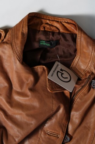 Dámska kožená bunda  United Colors Of Benetton, Veľkosť S, Farba Béžová, Cena  30,81 €