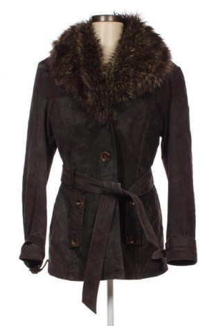 Дамско кожено яке Yessica, Размер L, Цвят Сив, Цена 37,45 лв.
