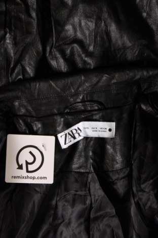 Дамско кожено яке Zara, Размер S, Цвят Черен, Цена 19,68 лв.