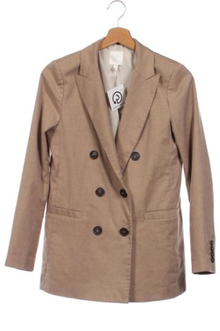 Дамско сако H&M, Размер XS, Цвят Бежов, Цена 30,00 лв.