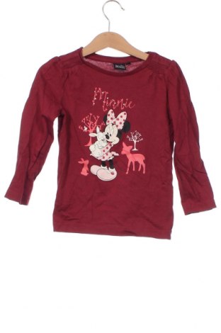 Детска блуза Disney, Размер 2-3y/ 98-104 см, Цвят Червен, Цена 11,73 лв.