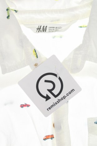 Dziecięca koszula H&M, Rozmiar 3-4y/ 104-110 cm, Kolor Biały, Cena 27,59 zł