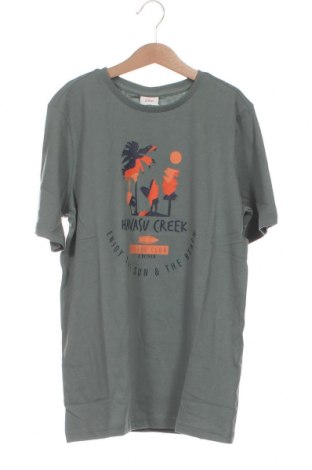 Παιδικό μπλουζάκι S.Oliver, Μέγεθος 10-11y/ 146-152 εκ., Χρώμα Πράσινο, Τιμή 9,36 €