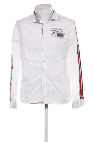 Ανδρικό πουκάμισο Camp David, Μέγεθος M, Χρώμα Λευκό, Τιμή 28,92 €