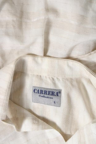 Herrenhemd Carrera Jeans, Größe L, Farbe Ecru, Preis 8,45 €