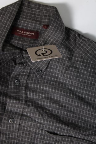 Мъжка риза Pull&Bear, Размер L, Цвят Сив, Цена 14,21 лв.