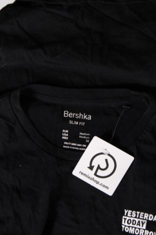 Ανδρικό t-shirt Bershka, Μέγεθος M, Χρώμα Μαύρο, Τιμή 8,04 €