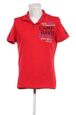 Herren T-Shirt Camp David, Größe L, Farbe Rot, Preis 7,80 €
