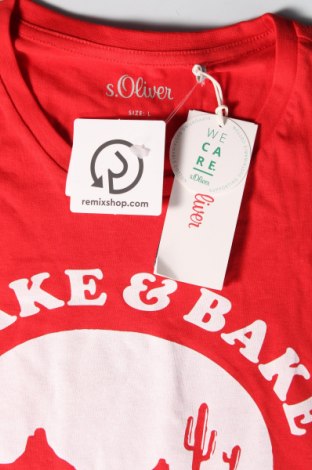 Pánske tričko  S.Oliver, Veľkosť L, Farba Červená, Cena  15,98 €