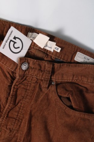 Pantaloni raiați de bărbați H&M L.O.G.G., Mărime M, Culoare Bej, Preț 34,34 Lei