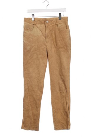 Мъжки кожен панталон, Размер S, Цвят Бежов, Цена 107,00 лв.