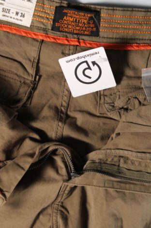 Ανδρικό παντελόνι Schott, Μέγεθος L, Χρώμα Πράσινο, Τιμή 44,16 €