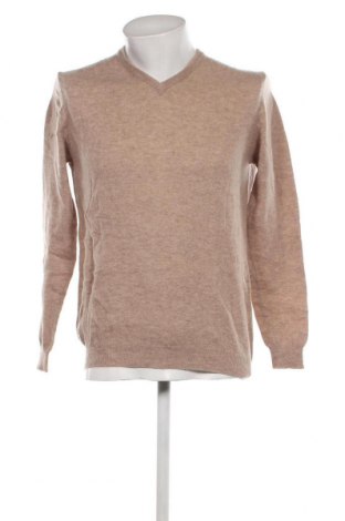 Мъжки пуловер Cortefiel, Размер L, Цвят Бежов, Цена 8,50 лв.