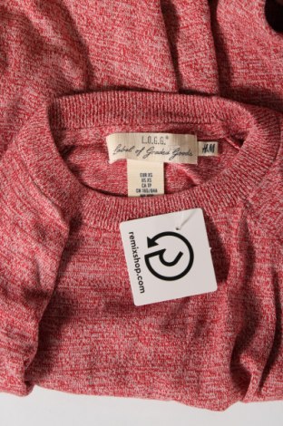 Мъжки пуловер H&M L.O.G.G., Размер XS, Цвят Розов, Цена 14,80 лв.