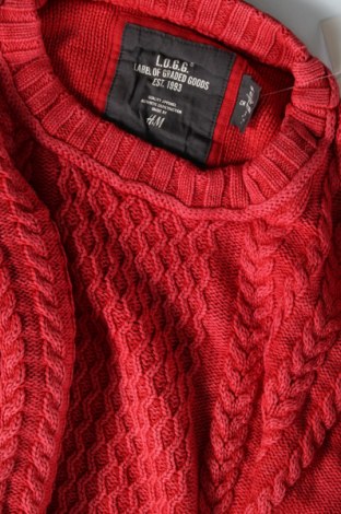 Pánský svetr  H&M L.O.G.G., Velikost L, Barva Červená, Cena  134,00 Kč