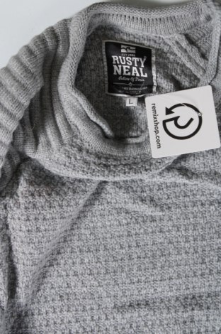 Ανδρικό πουλόβερ Rusty Neal, Μέγεθος L, Χρώμα Γκρί, Τιμή 5,68 €