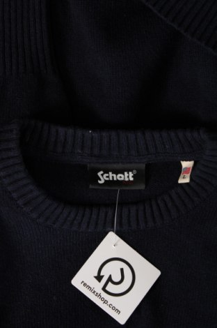 Męski sweter Schott, Rozmiar L, Kolor Niebieski, Cena 81,56 zł