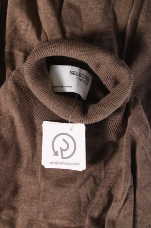 Мъжки пуловер Selected Homme, Размер M, Цвят Бежов, Цена 23,80 лв.