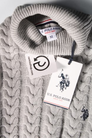 Мъжки пуловер U.S. Polo Assn., Размер M, Цвят Сив, Цена 42,00 лв.