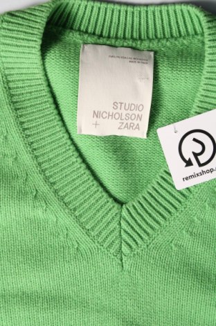 Мъжки пуловер Zara, Размер L, Цвят Зелен, Цена 31,28 лв.
