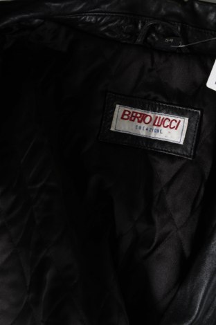 Ανδρικό δερμάτινο μπουφάν Berto Lucci, Μέγεθος XL, Χρώμα Μαύρο, Τιμή 185,90 €